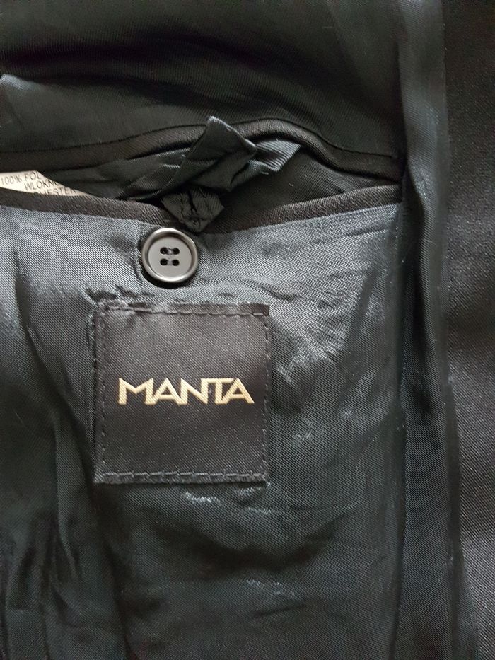 Blazer homme noir. Boutonné, épaulettes, doublé. Manta. Taille 54. - photo numéro 4