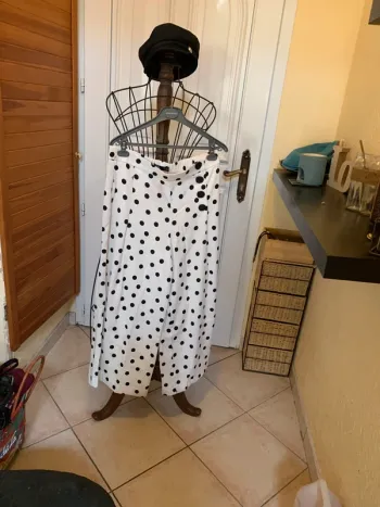 Pantalon petits pois noirs et blancs