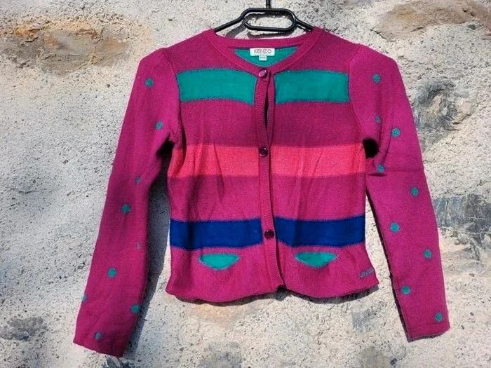 Kenzo Kids gilet tout doux, laine et angora, coloré, 8 ans - photo numéro 2