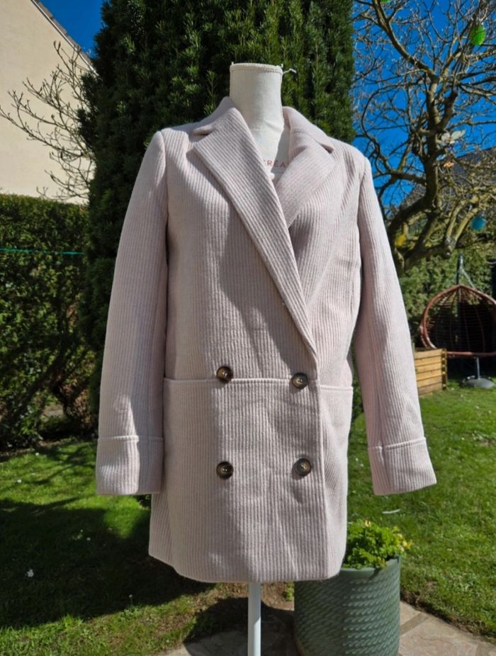 Manteau à col tailleur beige taille XL