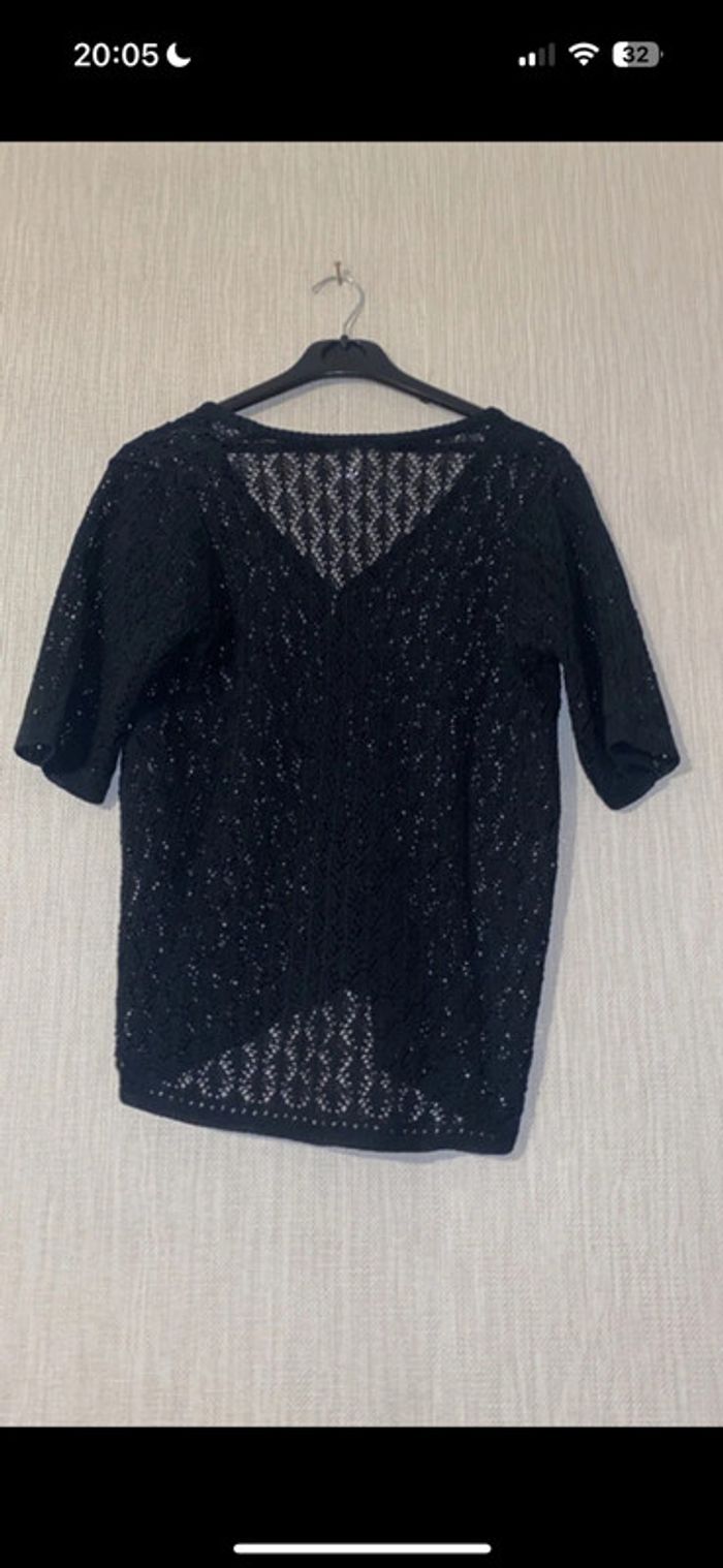 Gilet noir fin manches courtes M&S Mode Taille 40/42 - photo numéro 3