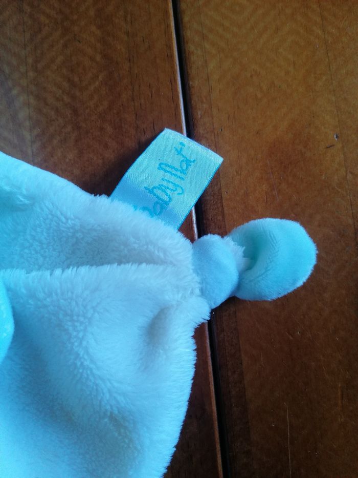 Doudou plat tête d'ourson avec bonnet vert baby Nat - photo numéro 2