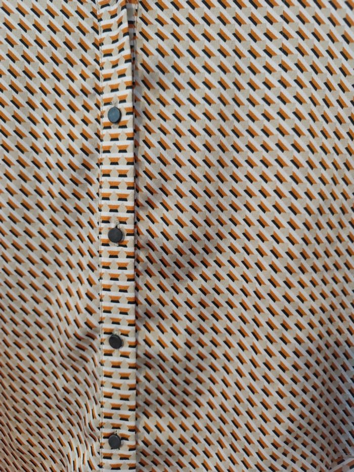 Chemise satinée à motifs beige/moutarde taille XL Zara - photo numéro 7