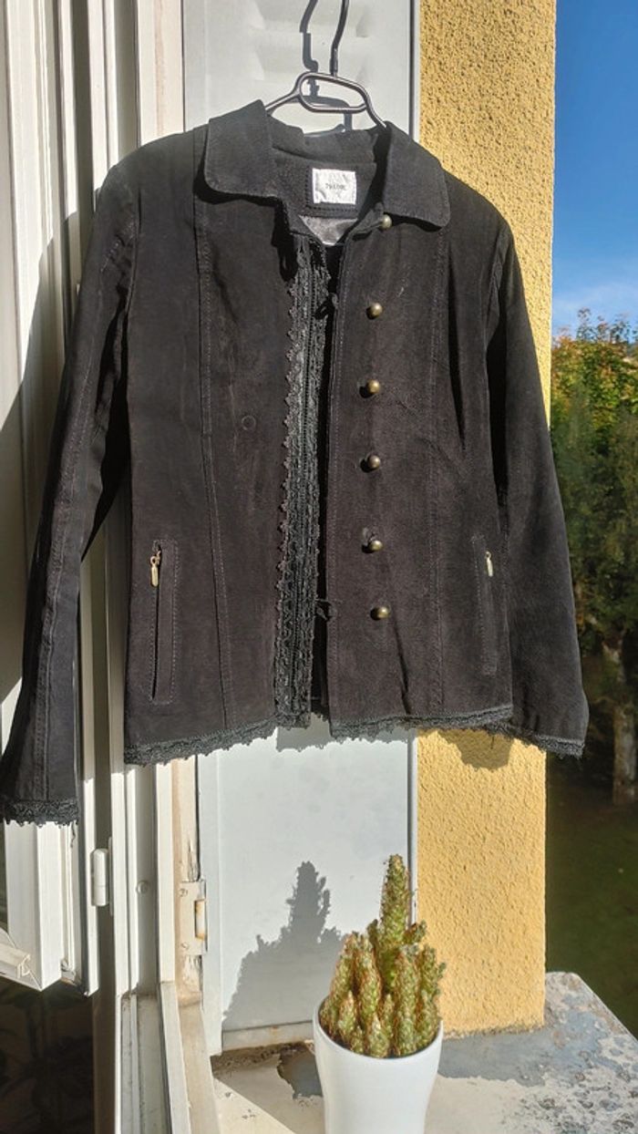 Veste en cuir daim velours - photo numéro 2