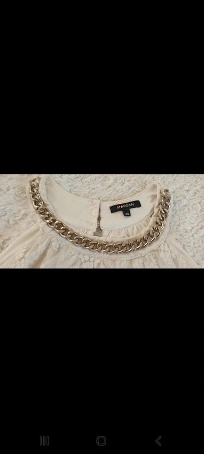 Blouse Morgan dentelle chaîne dorée - photo numéro 3