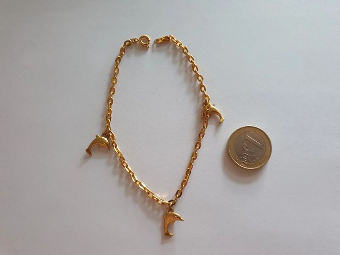Sublime bracelet cheville breloques dauphin vintage