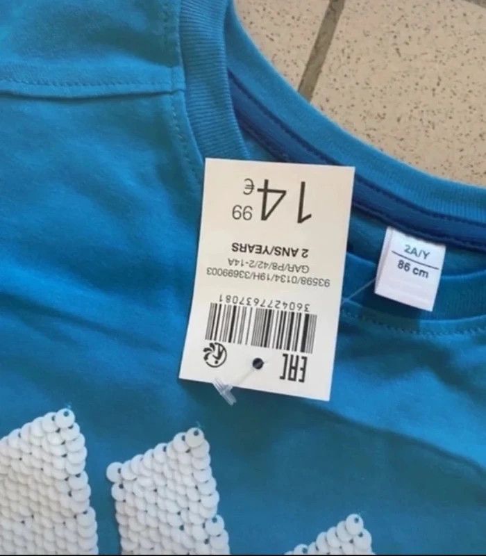 Lot de 2 tee shirts T-shirt Okaidi 2 ans au top et too schuss sequins Neufs - photo numéro 5