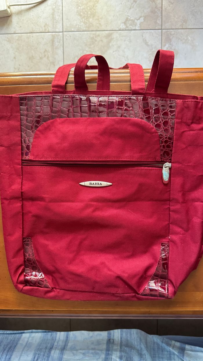 Sac Cabas tissus rouge Baha