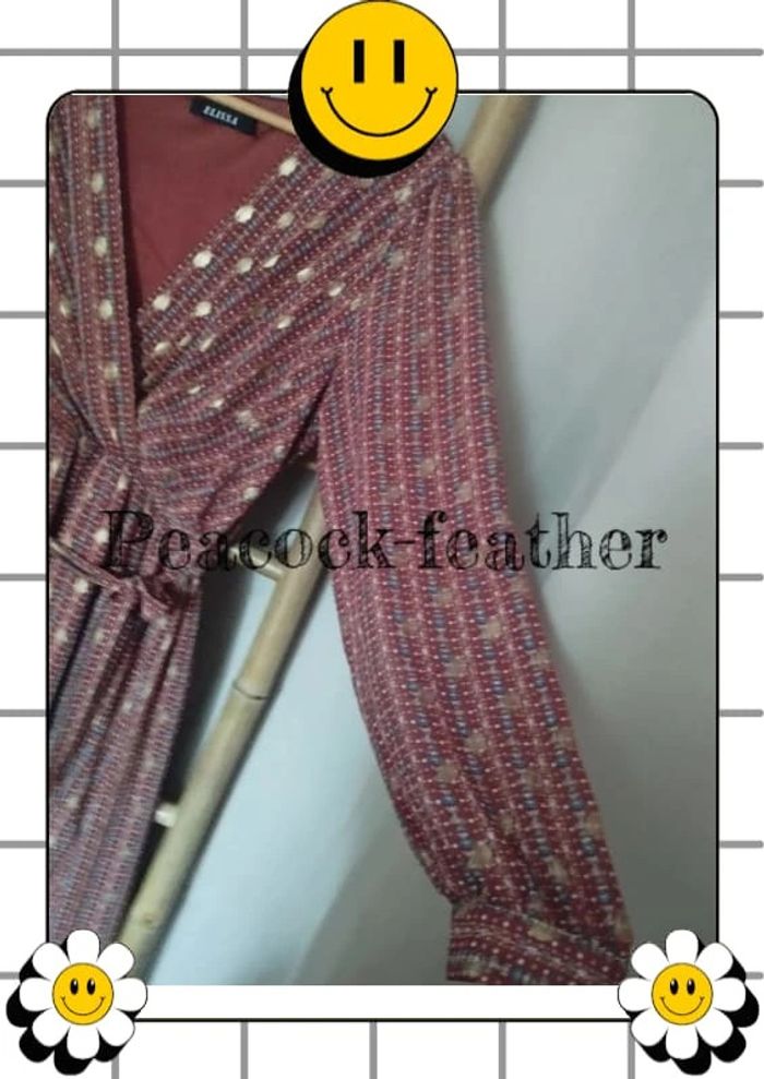 Robe longue TU marron terracotta / dorée - photo numéro 6