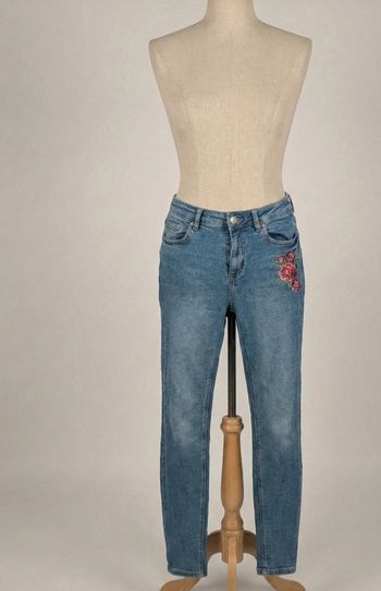 Jean Skinny bleu avec broderie rose Springfield - Taille 36