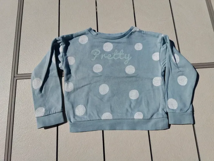 Sweat vert d'eau fille 5 ans