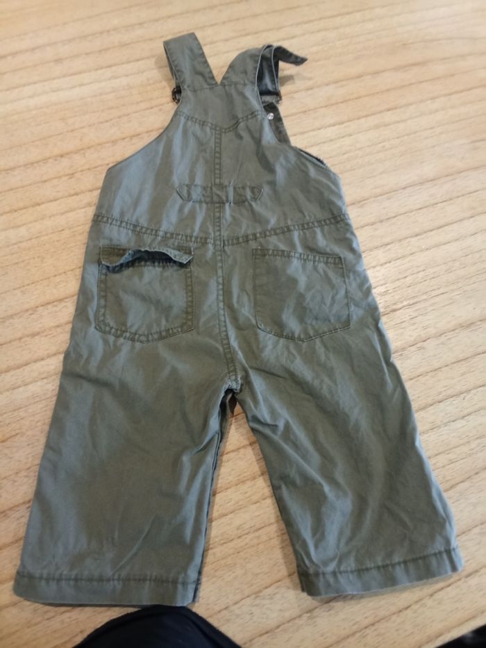 salopette courte garçon 12 mois 1 an kaki - photo numéro 2