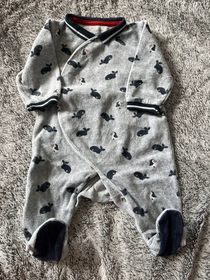 Lot pyjama grenouillère 3 mois velours - photo numéro 6