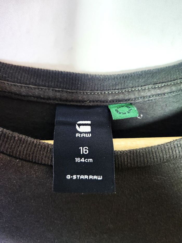 T-shirt Manches Longues G-Star Raw Noir Enfant - Taille 16 Ans - photo numéro 2