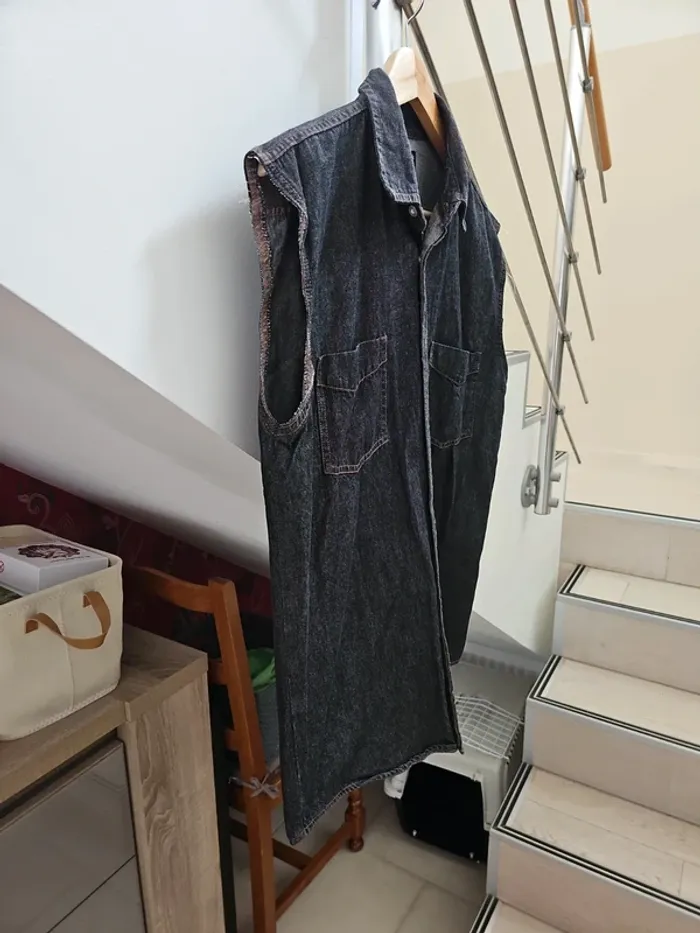 Chemise sans manches en jean taille M - photo numéro 2