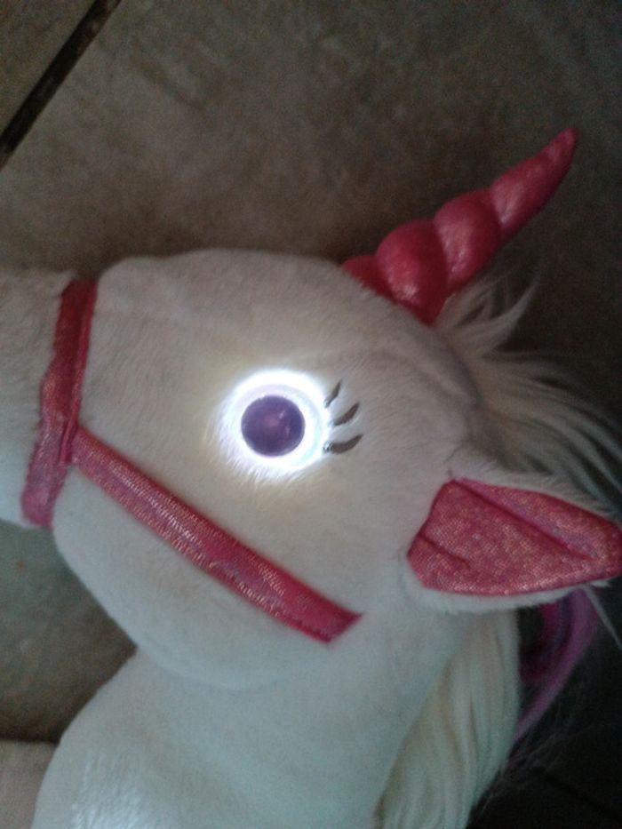 Peluche plush doudou lumineux light lumière musique musical licorne unicorn lica bella coussin - photo numéro 17