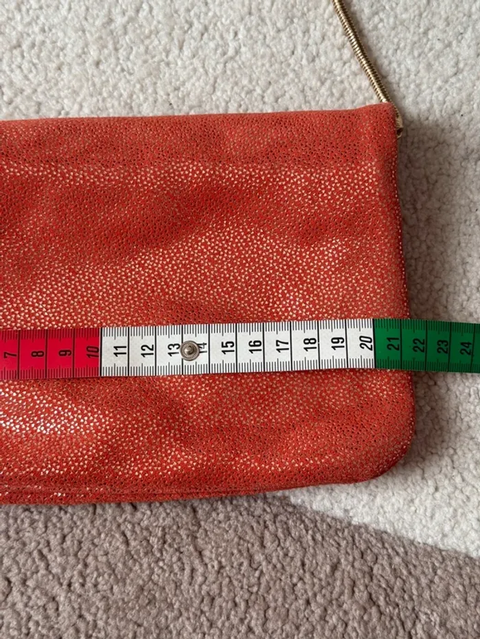 Mini sac en cuir corail & doré – Minelli (neuf) - photo numéro 6