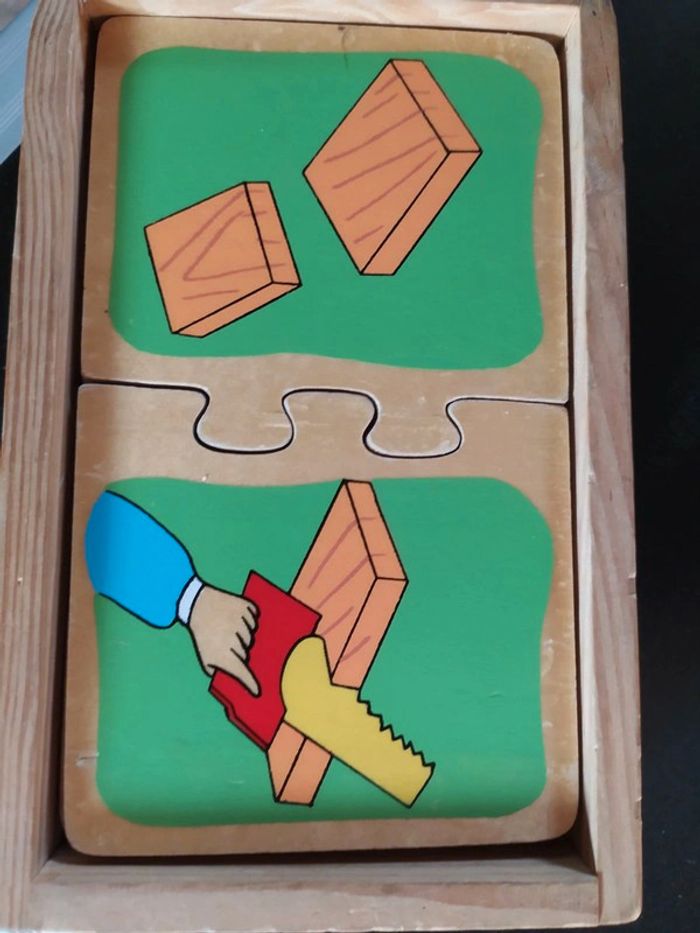 Jeu rétro les contraires en bois - photo numéro 4