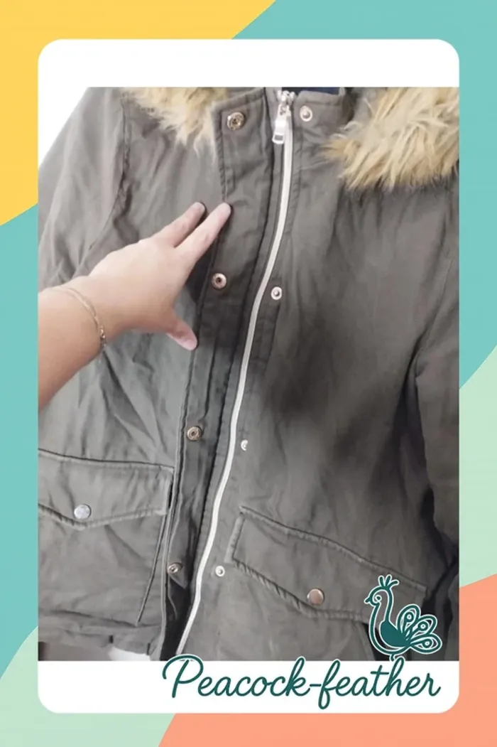 Manteau kaki Kiabi 40/42 - photo numéro 2