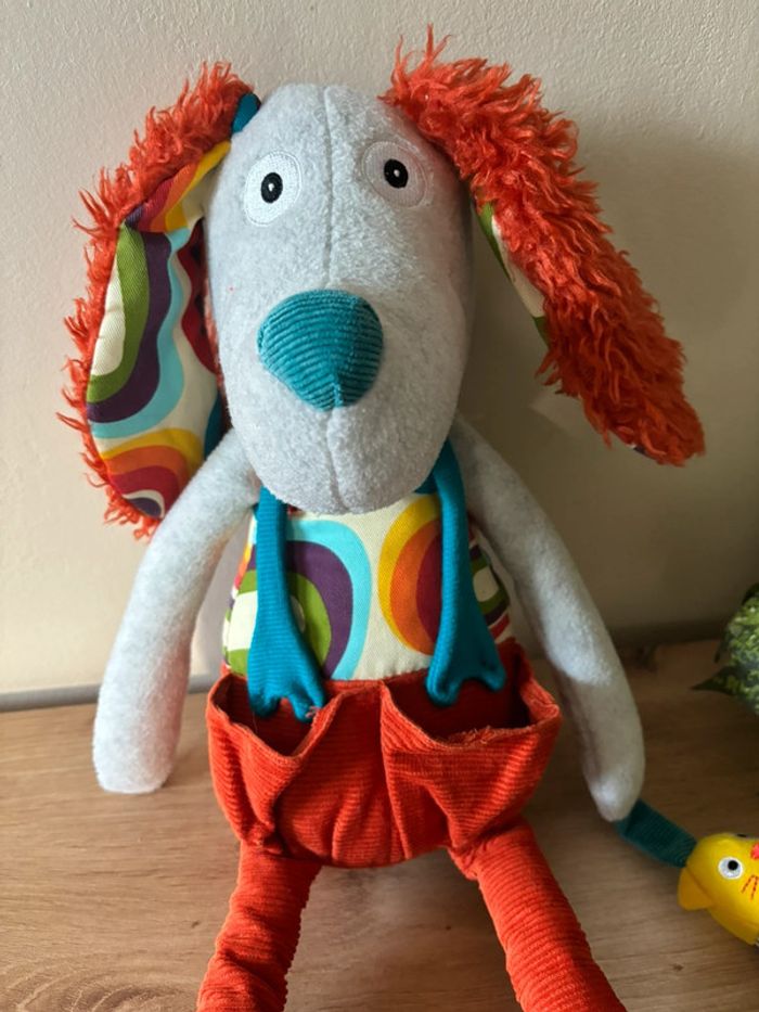 Doudou peluche eveil grelot Antoine le chien ebulobo - photo numéro 2