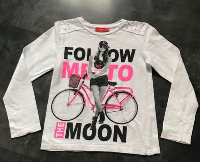 T-shirt blanc fluo rose 10 ans tissaia