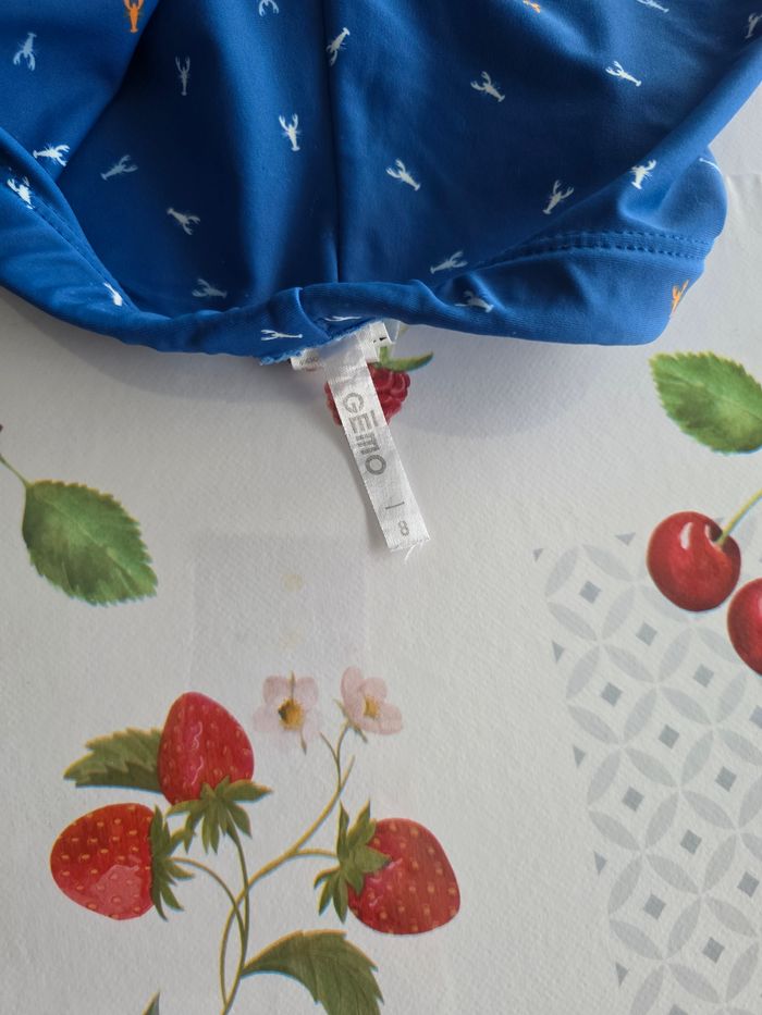 MAILLOT BAIN GARÇON 👦 BLEU ROI MOTIFS HOMARD 🦞🦞 TAILLE 8ANS MARQUE GÉMO - photo numéro 4