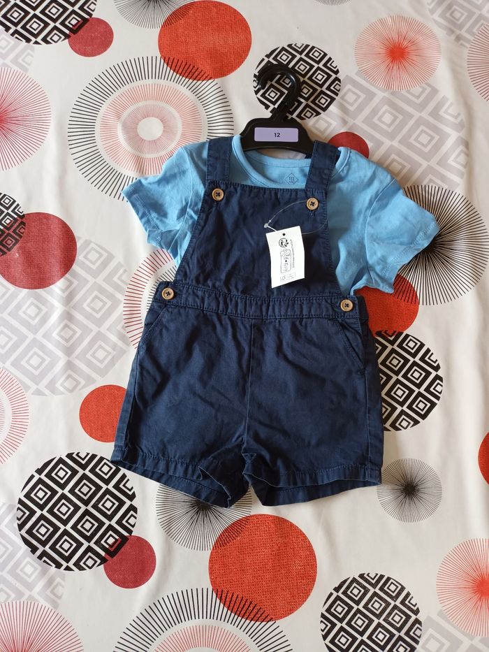 Tenue ensemble salopette short Neuf 🏷 taille 12 mois - photo numéro 5