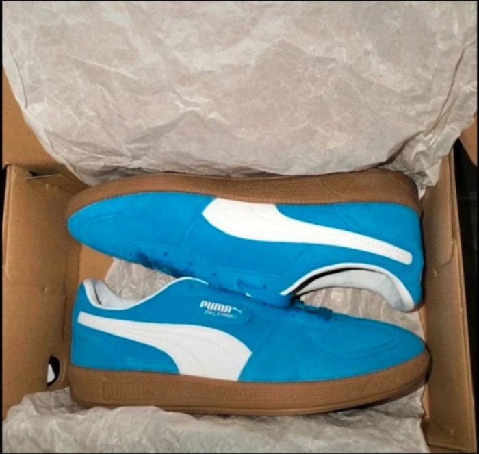 Baskets Puma Palermo couleur bleue électrique neuves - photo numéro 2