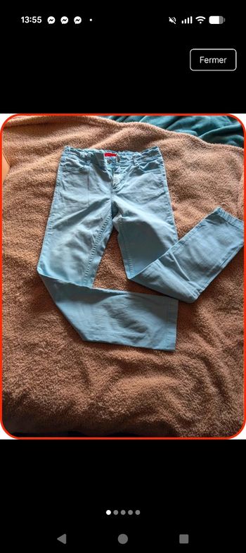 Pantalon slim bleu ciel Tissaia - 12 ans en parfait état