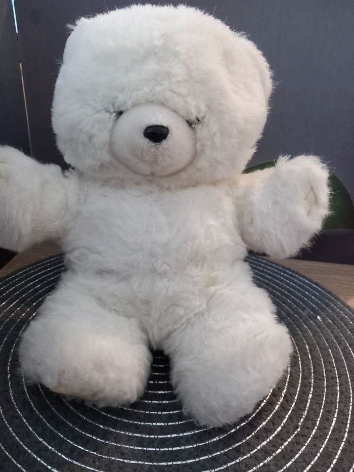 Peluche ours boulgom blanc vintage 28cm - photo numéro 3