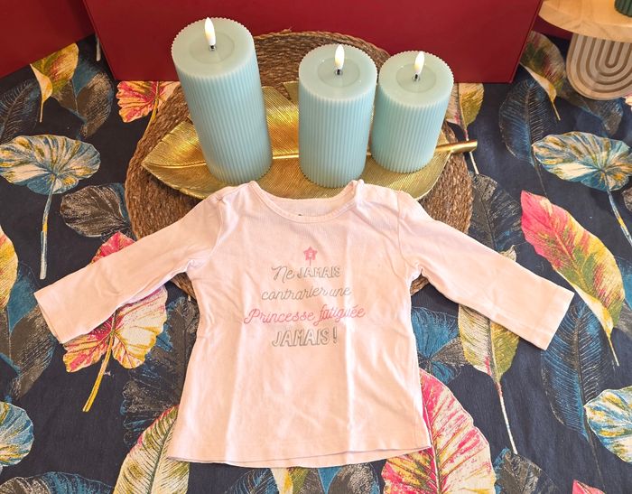 Tee-shirt ML rose 6 mois