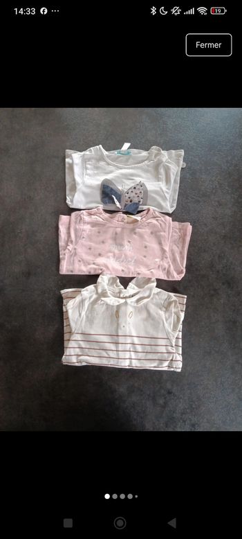 Lot 3 hauts manches longues 12 mois