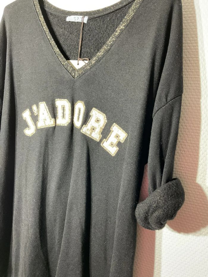 Pull molletonné « j’adore » femme taille unique (36-40)- nos- neuf avec étiquette - photo numéro 2