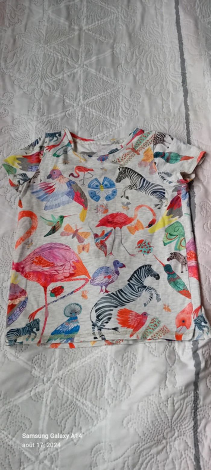 Tee-shirt coloré motif animaux gris fille 10 ans - photo numéro 5