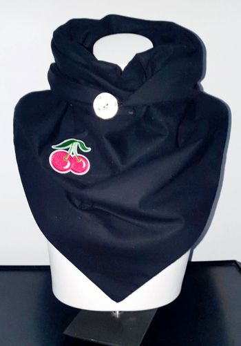 Snood cerise polaire noir intérieur tout doux très chaud