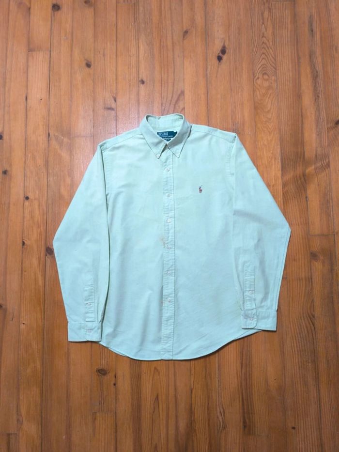 Chemise manches longues - Ralph Lauren - Custom Fit - Logo brodé premium - Menthe - Taille L - photo numéro 3