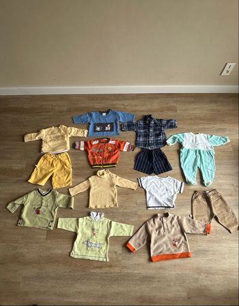 Lot vêtements bébé garçon 12 mois – Pantalons, pyjama, pulls