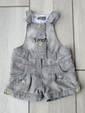 Salopette/short fille 9 mois