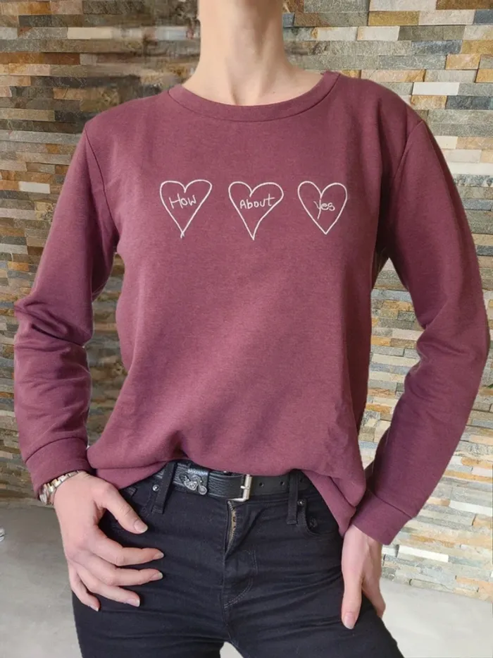 Sweat molletonné bordeaux Jacqueline de Yong taille M