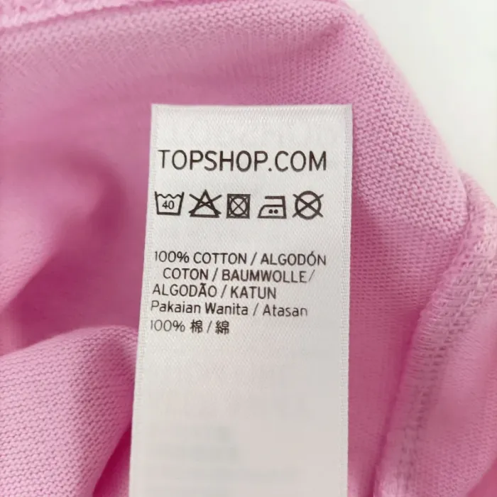 T-shirt rose uni Topshop 100 % coton taille 36 coupe droite casual basique A1343 - photo numéro 9