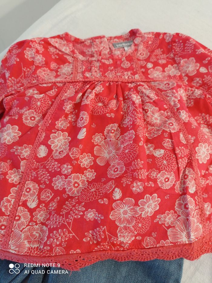 ensemble fillette jean et tunique 9 mois ref R364 C6 - photo numéro 3