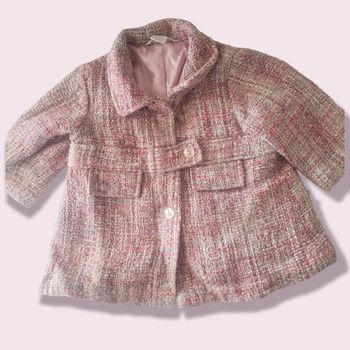 🌴 Manteau chic en tweed rose h&m 6 9 mois