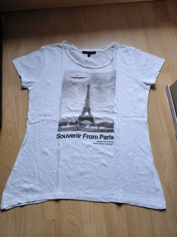 T-shirt blanc Maje taille 38 tour Eiffel