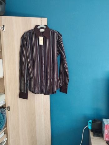 Chemise rayé marron noir et bleu marine 
Neuve Emporio - Taille M