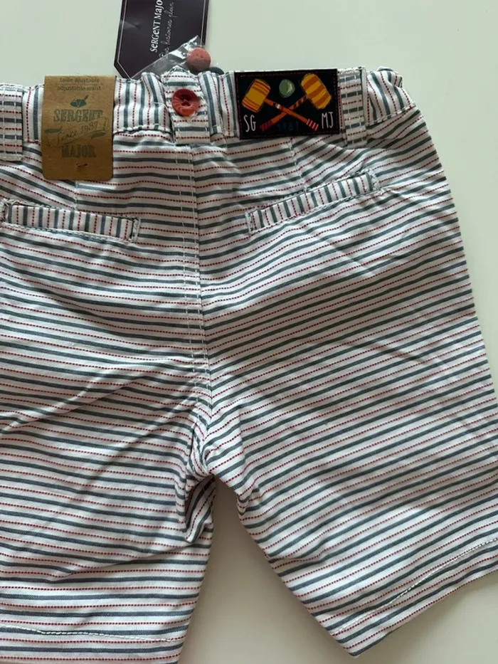 Short à rayures - 2 ans (92cm) - Sergent Major - neuf avec étiquette - photo numéro 5