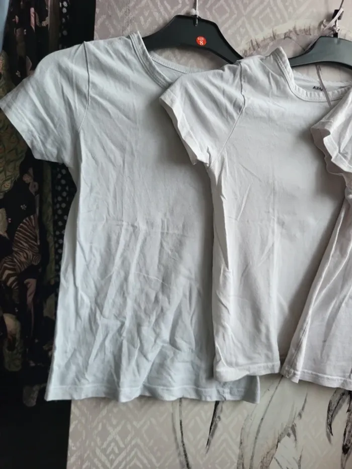 Lot 3 t shirt blanc 8ans - photo numéro 2