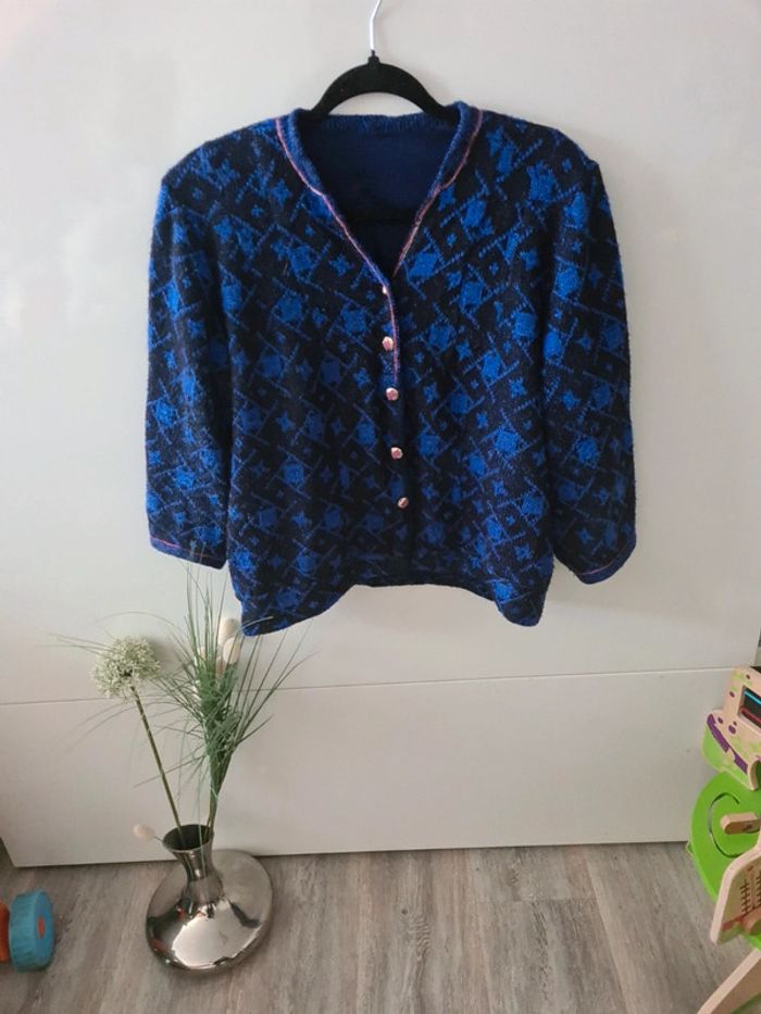 Pull gilet laine vintage - photo numéro 2