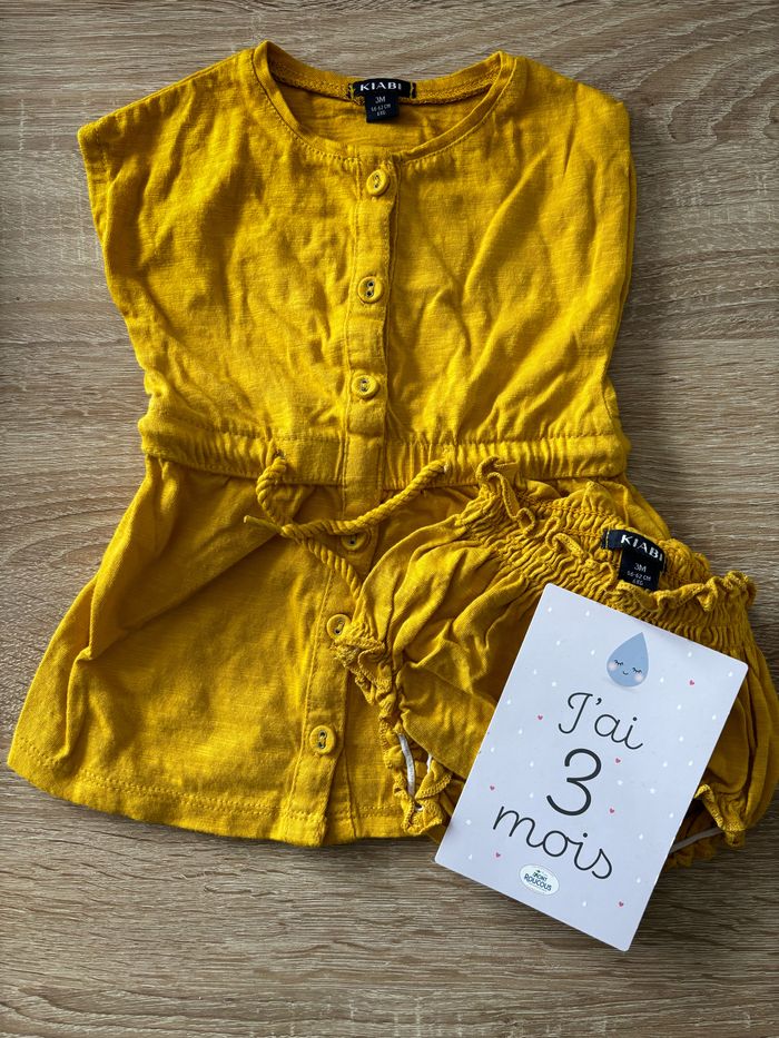 Robe + bloomer moutarde KIABI t.3m
