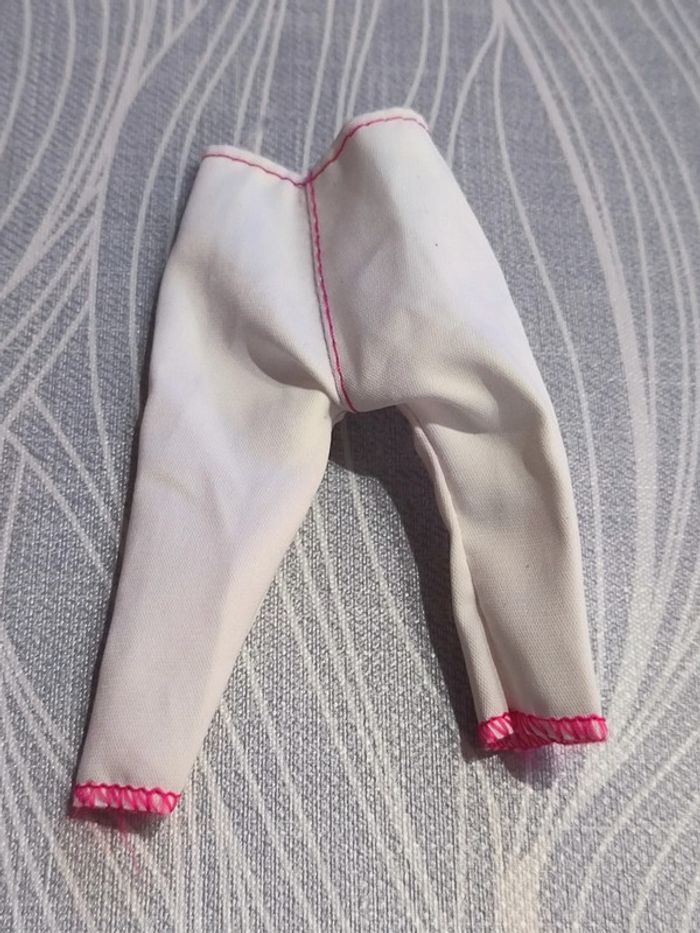 Mattel vêtement barbie pantalon pantacourt blanc et rose