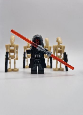 Figurines type lego Sith Dark Maul + 4 droides de combats star wars